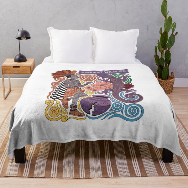 Item preview, boy with a lizard in the style of aboriginal art designed and sold by Stellar Geometry.