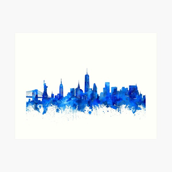 New York Ny Skyline Art Print By Marlenewatson Redbubble