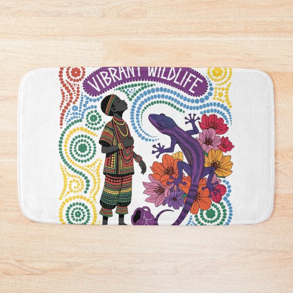 Item preview, boy with a lizard in the style of aboriginal art designed and sold by Stellar Geometry.