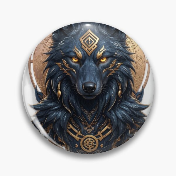 Item preview, Celestial Gold Wolf: The Guardian of Ancient Secrets designed and sold by Remix Vision.