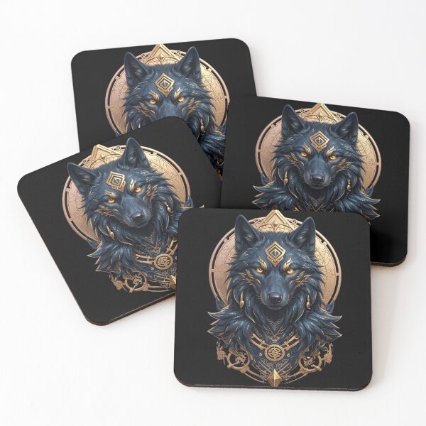 Item preview, Celestial Gold Wolf: The Guardian of Ancient Secrets designed and sold by Remix Vision.