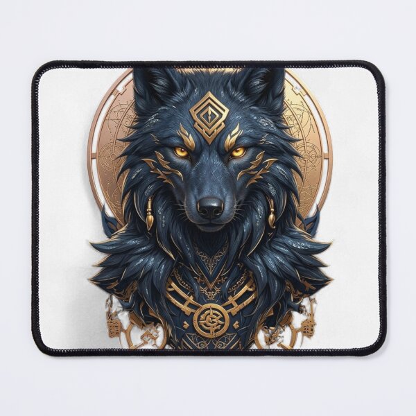 Item preview, Celestial Gold Wolf: The Guardian of Ancient Secrets designed and sold by Remix Vision.