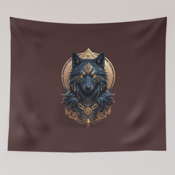 Item preview, Celestial Gold Wolf: The Guardian of Ancient Secrets designed and sold by Remix Vision.