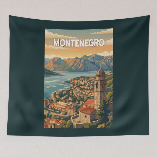 Item preview, Montenegro Illustration Travel Art Vintage designed and sold by KrisSidDesigns.