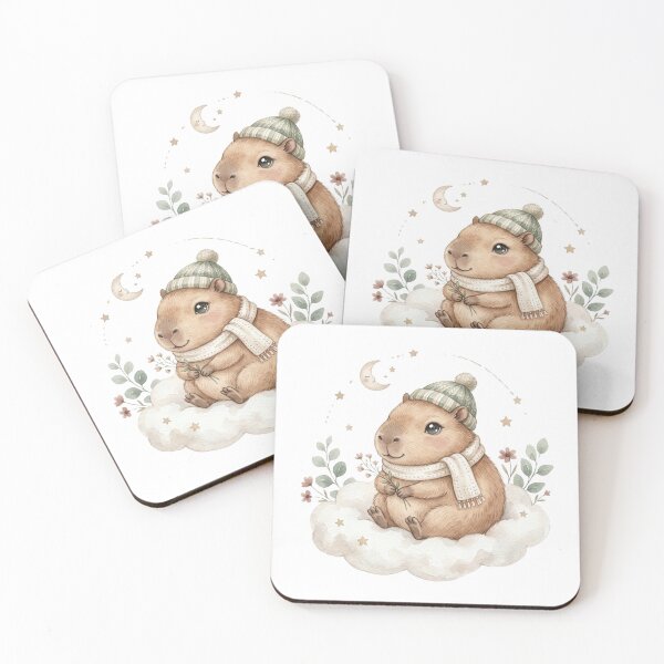 Item preview, Cozy Capybara Sitting on a Cloud Watercolor designed and sold by Calm.Mind_Studio .