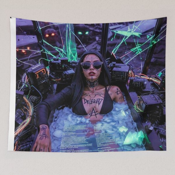 Item preview, Network Data Deep Dive - Cyberpunk Sci Fi Art concept designed and sold by Delerat7.