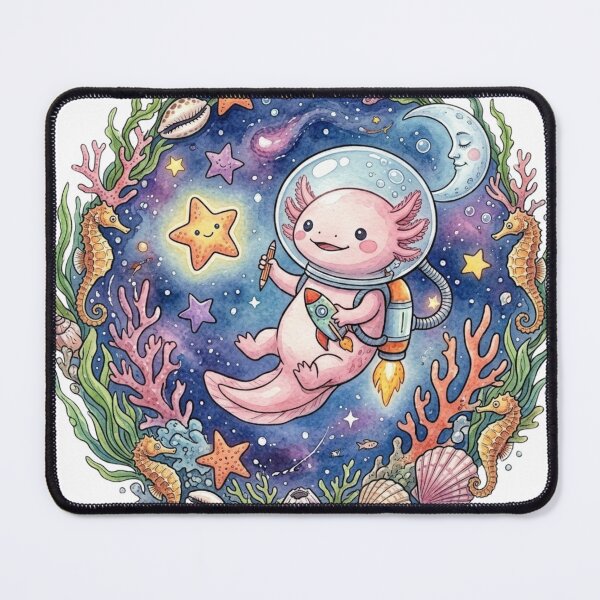Item preview, Cosmic Space Axolotl in the Magical Ocean designed and sold by Calm.Mind_Studio .