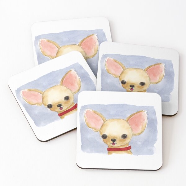 Item preview, Chihuahua dog sticking its tongue out, wearing a red collar designed and sold by Chihuahuapaintr.
