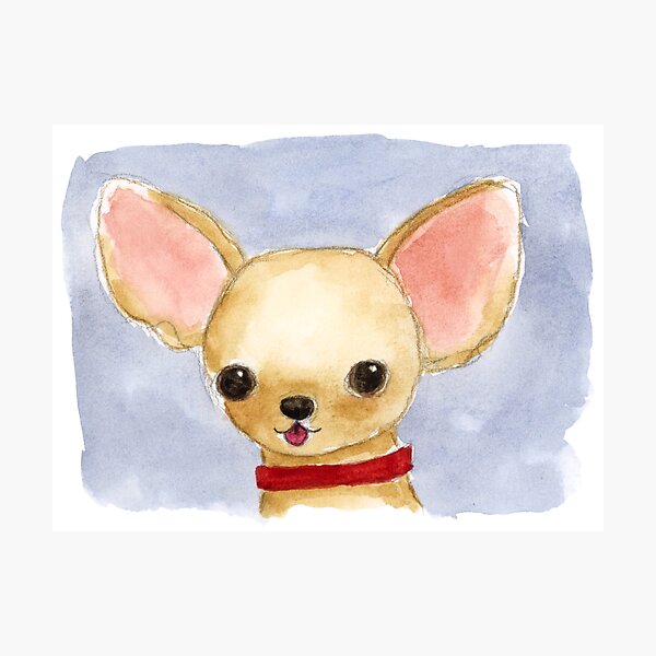 Item preview, Chihuahua dog sticking its tongue out, wearing a red collar designed and sold by Chihuahuapaintr.
