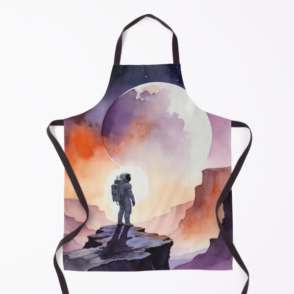 Item preview, Astronaut on Alien Canyon Cliffs Watercolor Space Explorer  designed and sold by GenesisArtis.