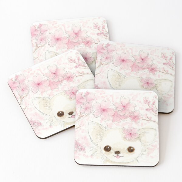 Item preview, White Chihuahua in spring for hanami designed and sold by Chihuahuapaintr.