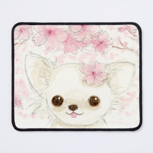 Item preview, White Chihuahua in spring for hanami designed and sold by Chihuahuapaintr.