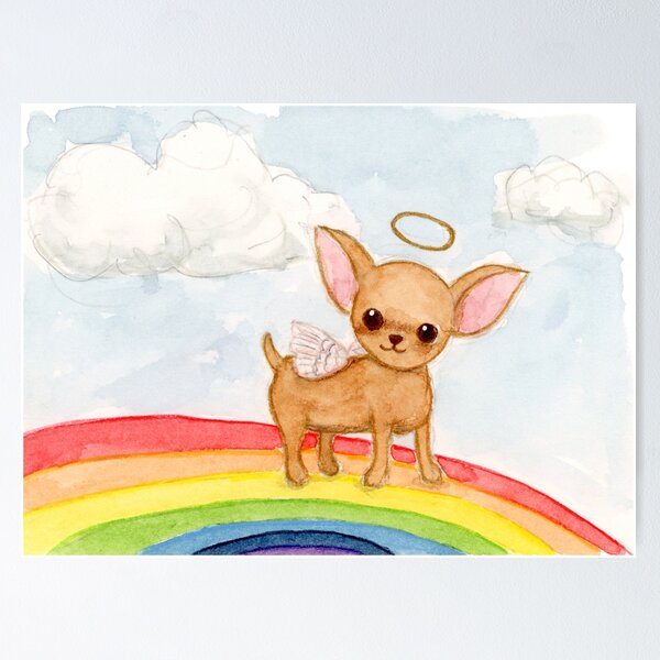 Item preview, Chihuahua angel on a rainbow designed and sold by Chihuahuapaintr.