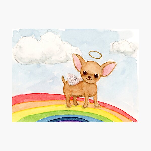 Item preview, Chihuahua angel on a rainbow designed and sold by Chihuahuapaintr.