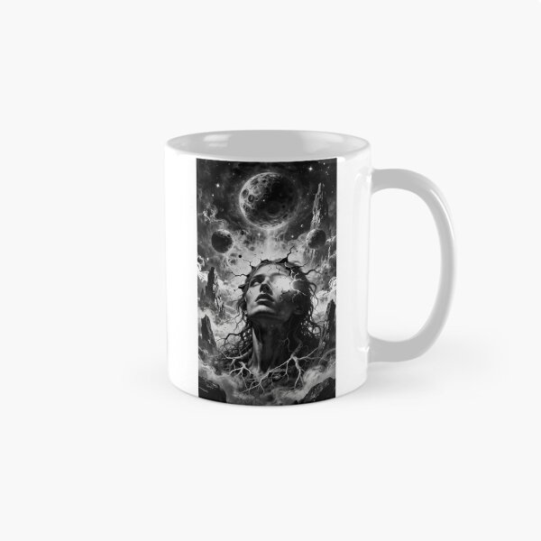 Item preview, Cracked Cosmic Queen Beneath Moons In Monochrome Dream designed and sold by ArtaFutura.