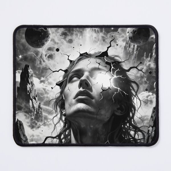 Item preview, Cracked Cosmic Queen Beneath Moons In Monochrome Dream designed and sold by ArtaFutura.