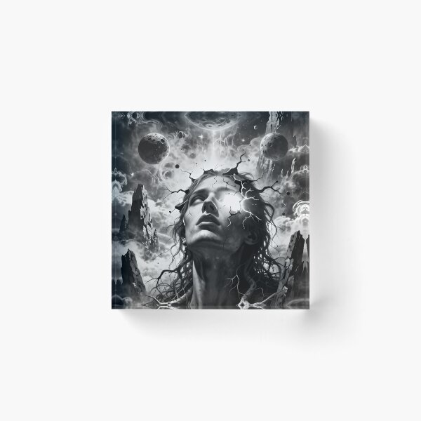 Item preview, Cracked Cosmic Queen Beneath Moons In Monochrome Dream designed and sold by ArtaFutura.