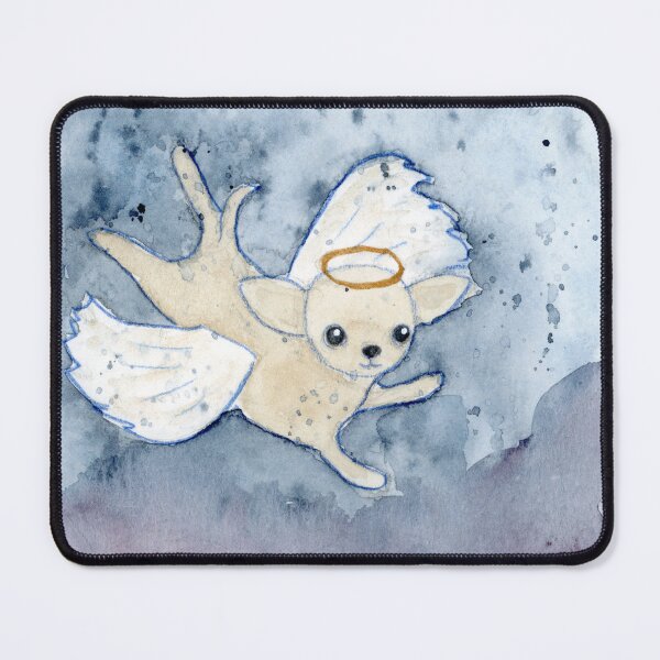 Item preview, Angel chihuahua flying in a blue-violet sky designed and sold by Chihuahuapaintr.