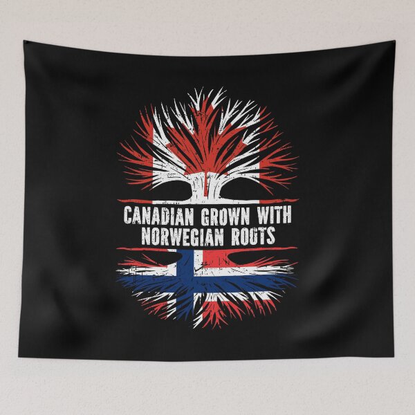 Item preview, Canadian Grown with Norwegian Roots Canada Flag designed and sold by CosmoKitsch.