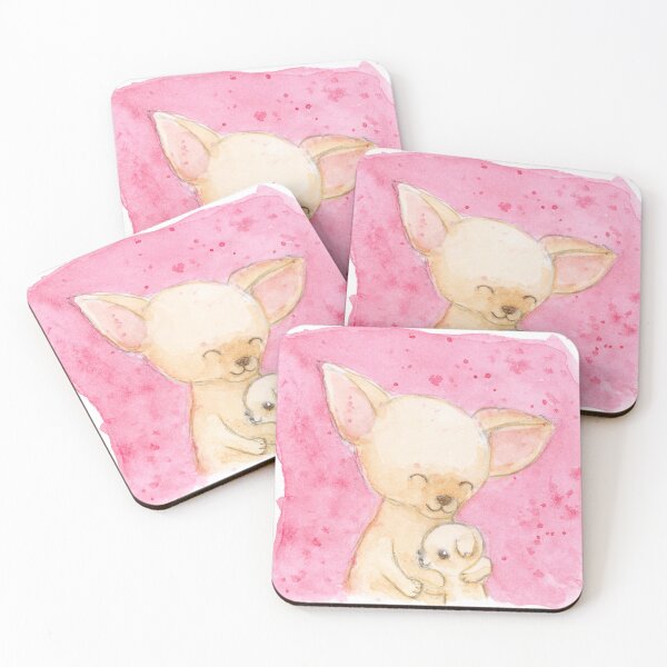 Item preview, Cuddling between a mother chihuahua and her puppy designed and sold by Chihuahuapaintr.