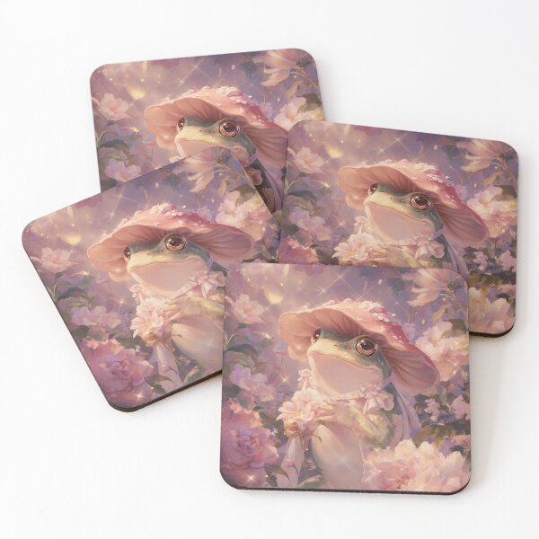Item preview, Starlight Frog, Dreamy Cottagecore Frog in a Glittering Peony Garden designed and sold by Nyx Creates.