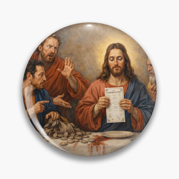 Item preview, The Last Supper Splitting the Check – Funny Renaissance Parody Art Print, Biblical Dinner Humor Design designed and sold by DiamondSkyShirt.