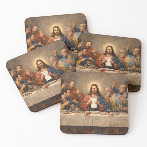 Item preview, The Last Supper Splitting the Check – Funny Renaissance Parody Art Print, Biblical Dinner Humor Design designed and sold by DiamondSkyShirt.