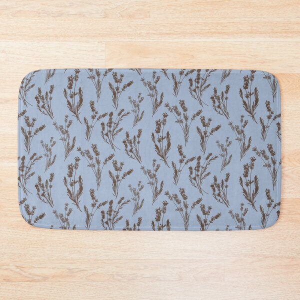 Item preview, Botanical Lavender Sprig Silhouette Pattern Grey Blue and Brown designed and sold by NoemiMarozsan.