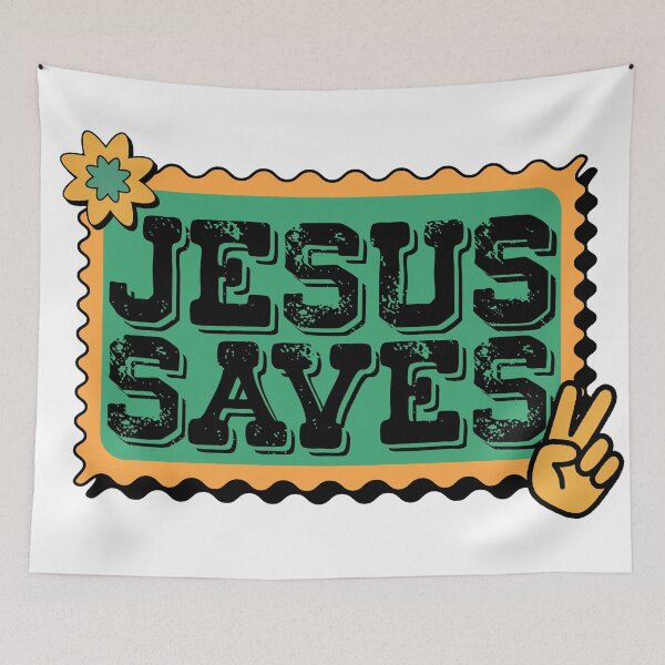 Item preview, Jesus Saves – Retro Vintage Christian Faith Design designed and sold by MoriaStore.