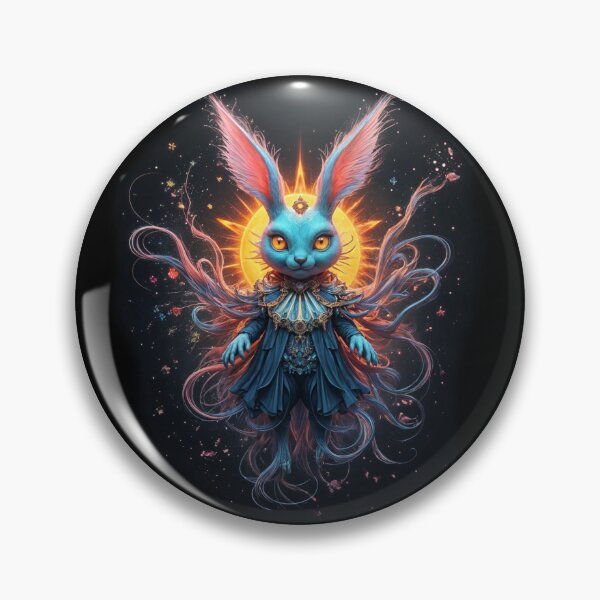 Item preview, Neo-Easter: Azure blue avatar in golden flame (second version) designed and sold by KunstGeist.