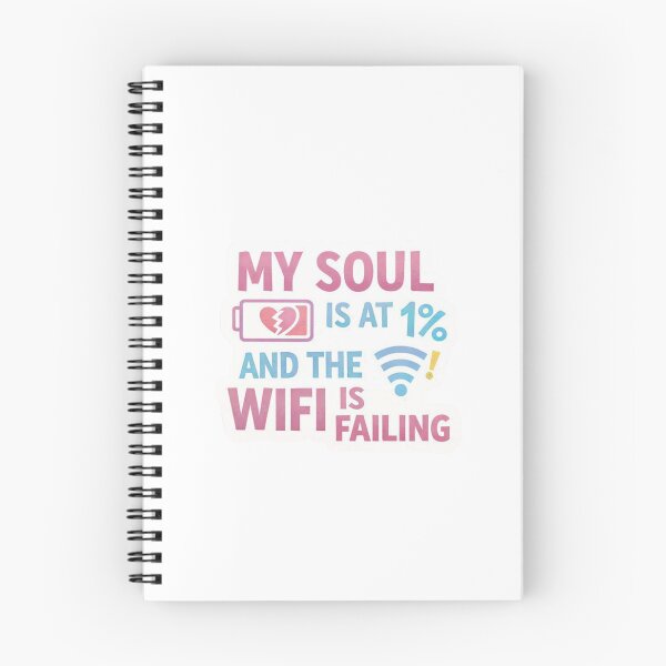 Item preview, My Soul Is At 1% And The WiFi Is Failing Funny Tech Humor Design designed and sold by ZYNORAworld.