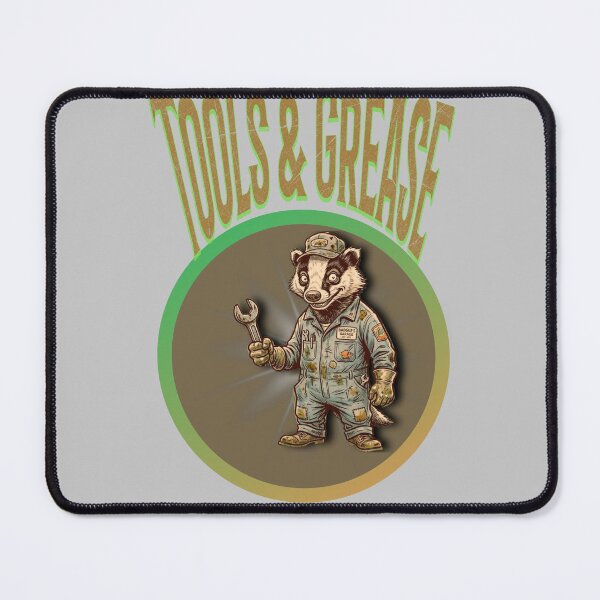 Item preview, Dodgy Badger Mechanic Retro 70s Garage - Tools & Grease designed and sold by MikesLab.