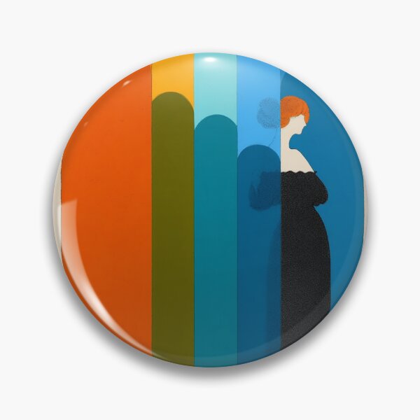 Item preview, Art Deco Arch Print in Orange Blue Olive designed and sold by BestVarieties.