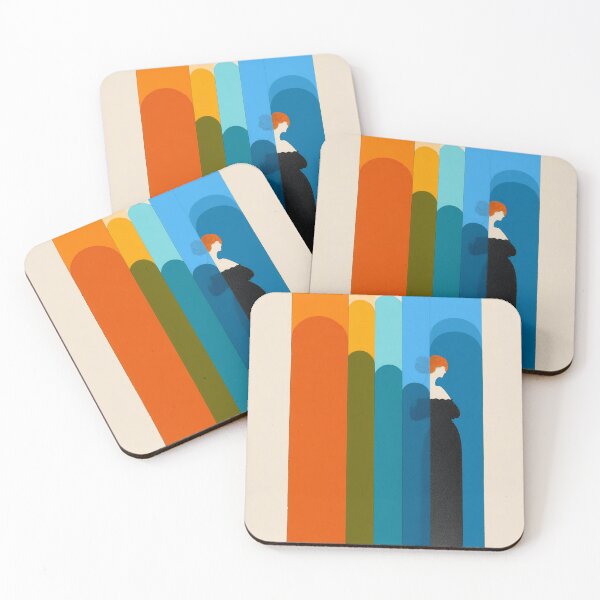 Item preview, Art Deco Arch Print in Orange Blue Olive designed and sold by BestVarieties.