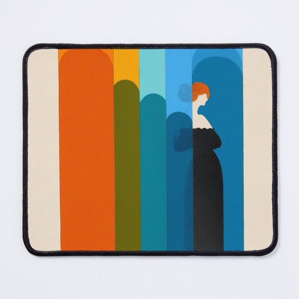 Item preview, Art Deco Arch Print in Orange Blue Olive designed and sold by BestVarieties.