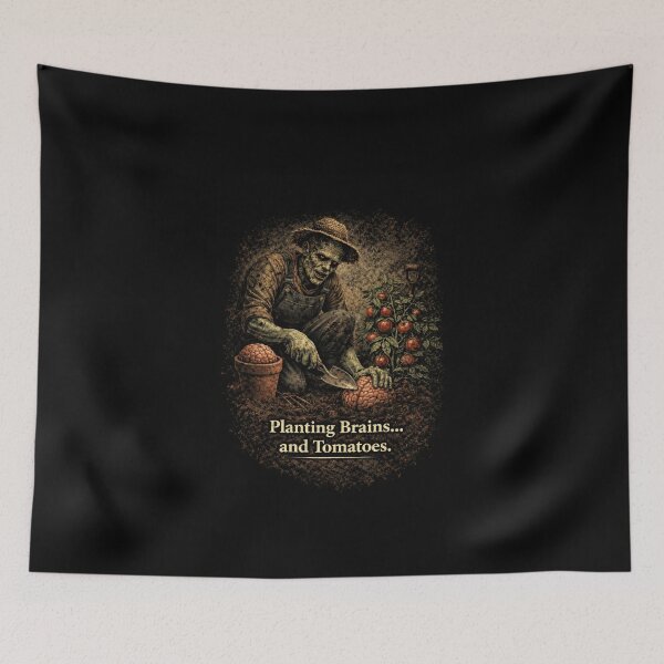 Item preview, Planting Brains and Tomatoes: Zombie Gardener designed and sold by Wild Hare.