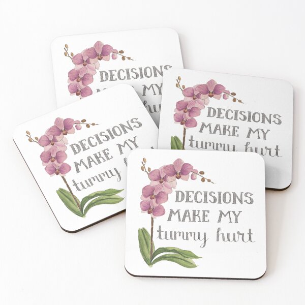 Item preview, Decisions Make My Tummy Hurt Watercolour Orchid designed and sold by NaughtyFlorals.
