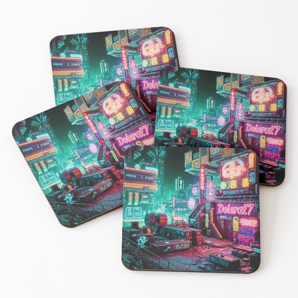 Item preview, Rooftop Nights - Cyberpunk Sci Fi Art concept designed and sold by Delerat7.