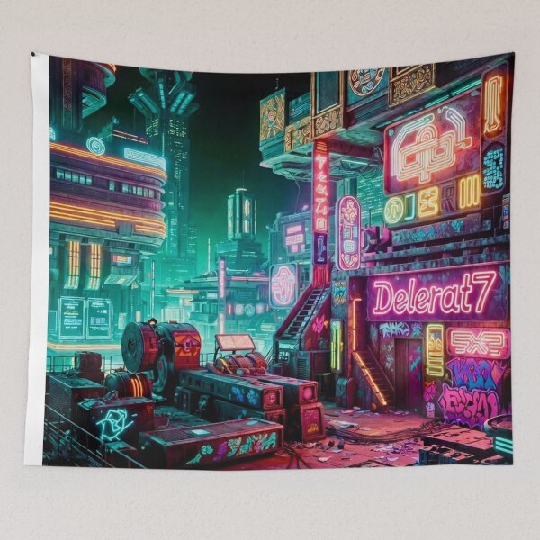 Item preview, Rooftop Nights - Cyberpunk Sci Fi Art concept designed and sold by Delerat7.