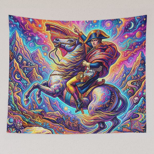 Item preview, Napoleon Crossing the Alps - Trippy Psychedelic Art designed and sold by Lucid Dream Pixel.