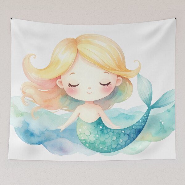 Item preview, Cute Mermaid Floating in Soft Waves designed and sold by Rutvain.