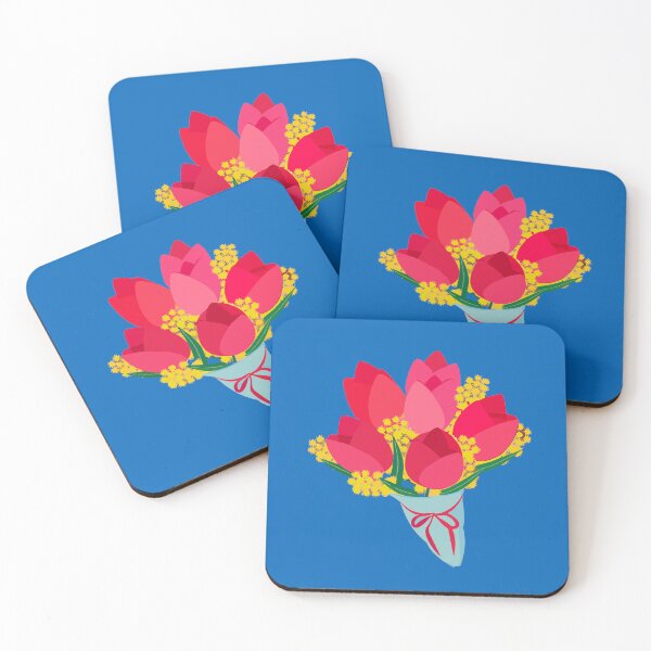Item preview, Cute Tulip and Mimosa Bouquet Illustration Spring Flowers Aesthetic designed and sold by Caterina@.
