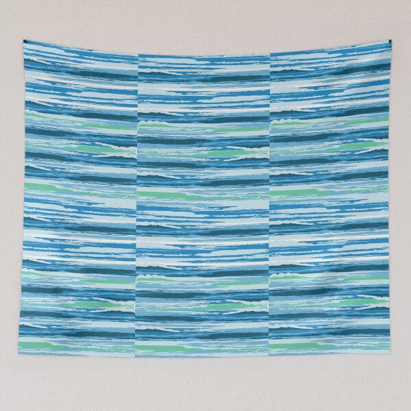 Item preview, Abstract Teal Ocean Horizon - Minimalist Seamless Texture Pattern designed and sold by Jyoti-Quotes.