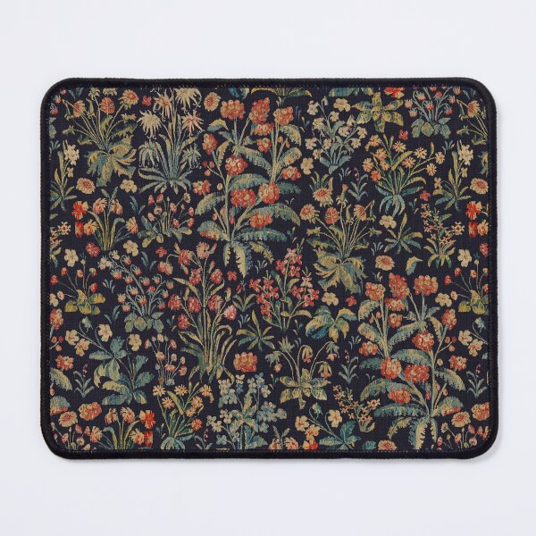 Item preview, Medieval Botanical Moody Midnight Floral Tapestry designed and sold by Epitome Girl.