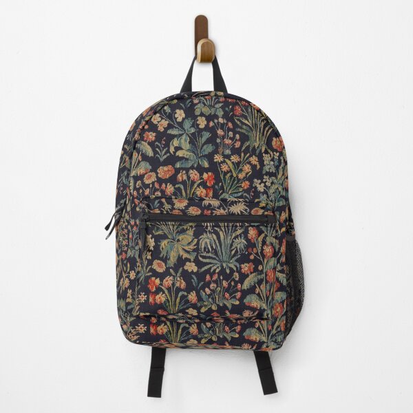 Item preview, Medieval Botanical Moody Midnight Floral Tapestry designed and sold by Epitome Girl.