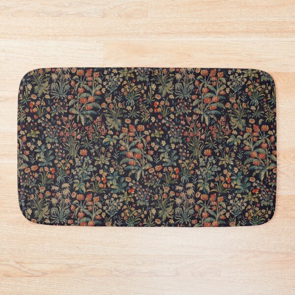 Item preview, Medieval Botanical Moody Midnight Floral Tapestry designed and sold by Epitome Girl.
