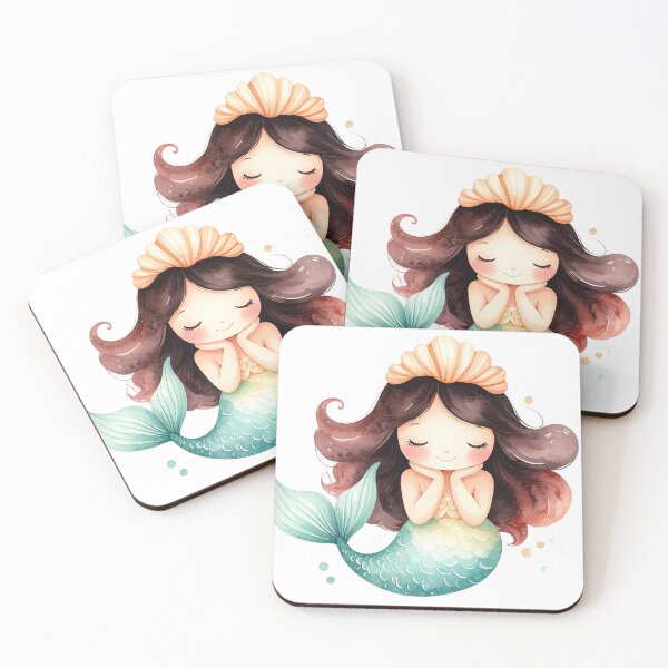 Item preview, Cute Mermaid with Seashell Crown Illustration designed and sold by Rutvain.