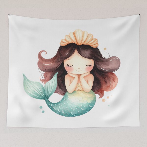Item preview, Cute Mermaid with Seashell Crown Illustration designed and sold by Rutvain.