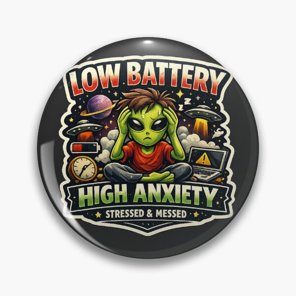 Item preview, Low Battery, High Anxiety Sticker designed and sold by VibeCraft-Studio.