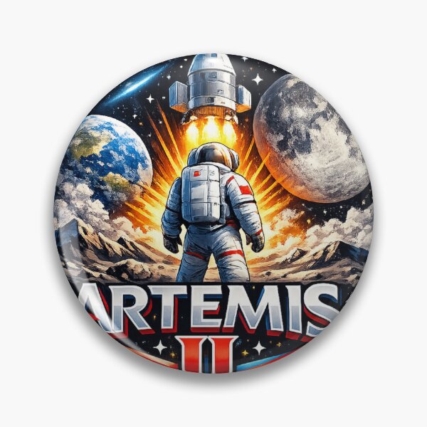 Item preview, Artemis II Mission Patch Astronaut Moon Exploration Design designed and sold by RedVista.